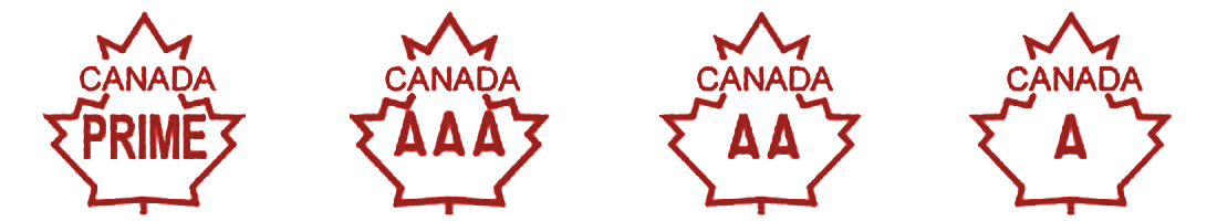 Estampilles de classification de boeuf du Canada